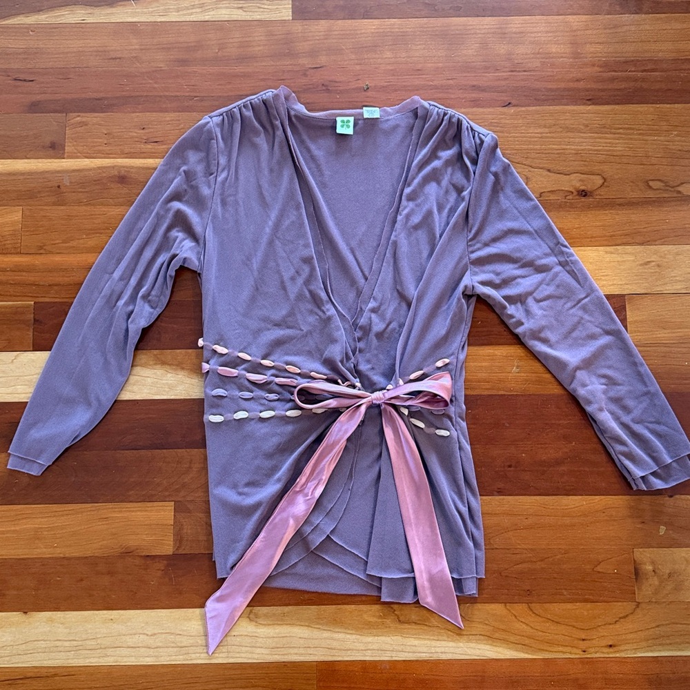 Anthropologie Elegant Mauve Wrap Top
